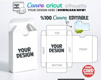 Plantilla de caja de naipes, plantilla de naipes, caja de naipes SVG, naipes SVG, plantilla de juego de cartas, Canva editable, silueta, digital