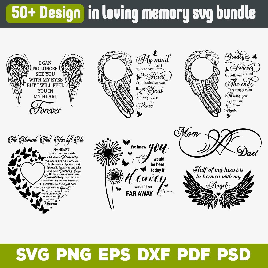 Memory Rip Word Disign 50+ in Loving Memory Svg, Rip Svg Bundle, Memorial Svg, Memorial Shirt ...