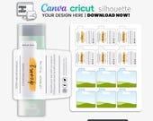 Lip Balm Labels Template, Chapstick Labels Template, Editable Canva, Chapstick Template,  Lip Balm Template, Editable Label, Svg, Cricut