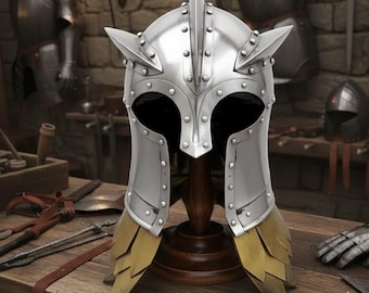 Casco de acero de fantasía épica para cosplay y coleccionistas / Réplica del caballero Rohan de Gondor medieval