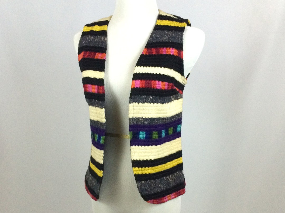 1960s Striped Knit Vest Brookshire Small Vest - Etsy