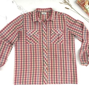 80s Plaid Shirt Womens Small Medium