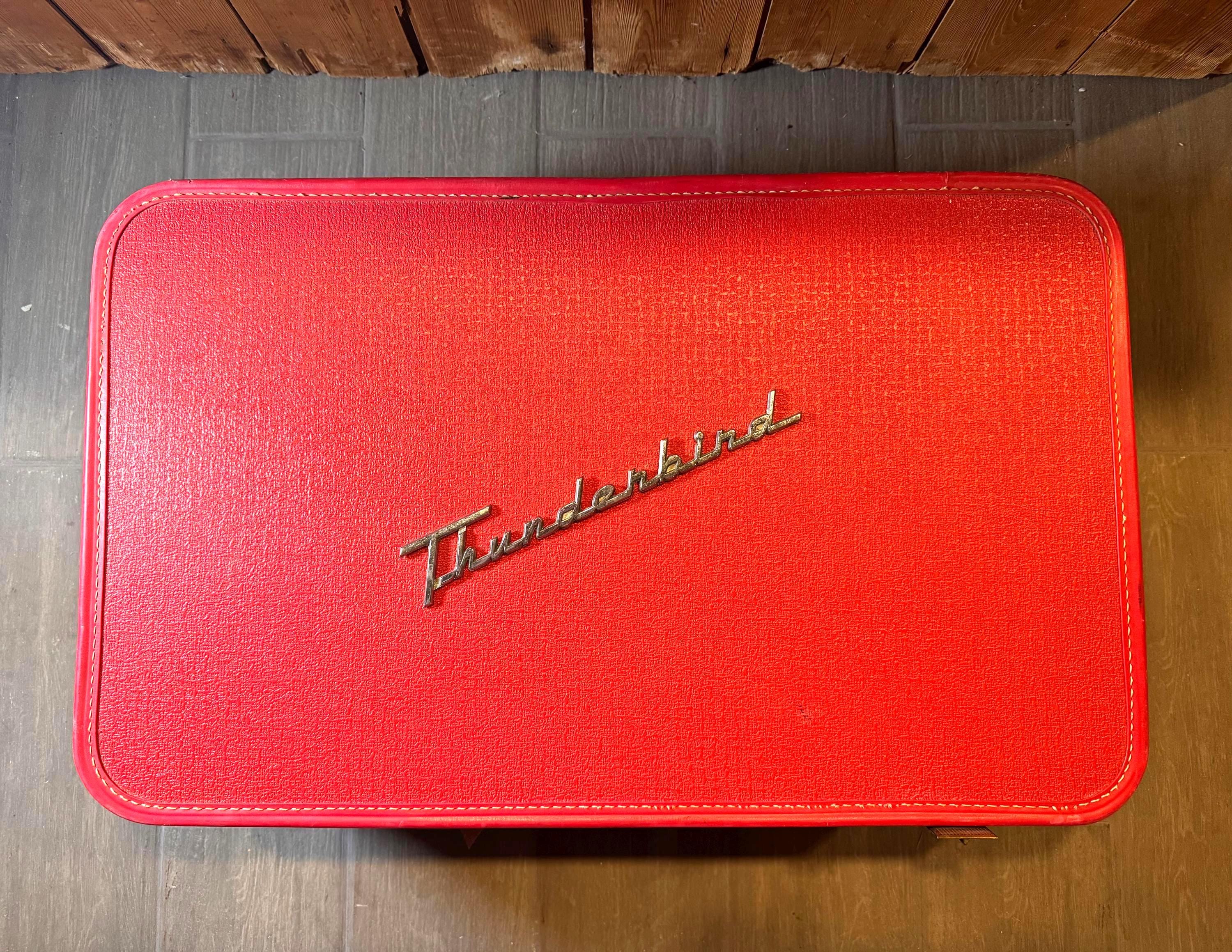 Vintage Starline Thunderbird Suitcase | Red Hard Shell Luggage - Etsy