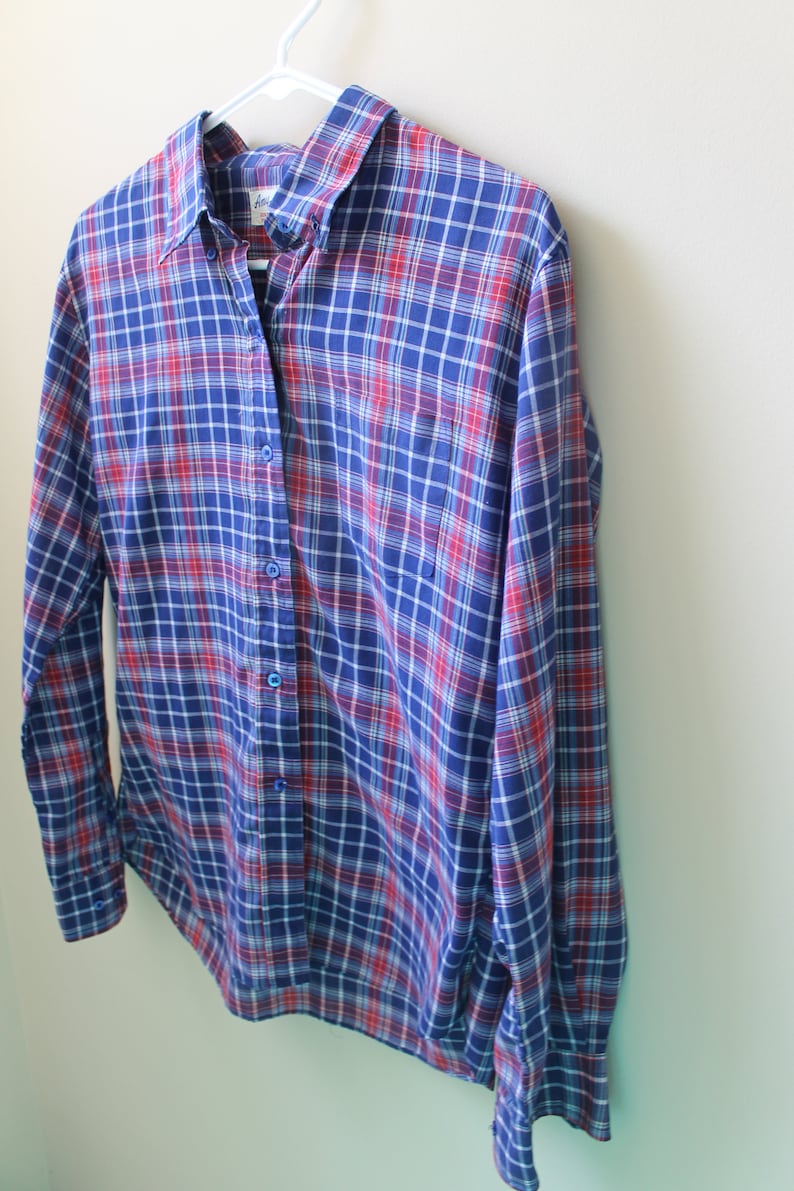 Vintage Button Down men/'s 40 Plaid straight from poopaw/'s closet