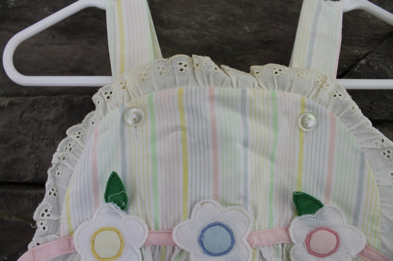 Baby Overalls Pastel with ties on sides ribbons 12 months