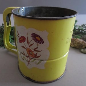 Vintage Androck Hand-i-Sift Metal Flour Sifter Rustic Country Kitchen