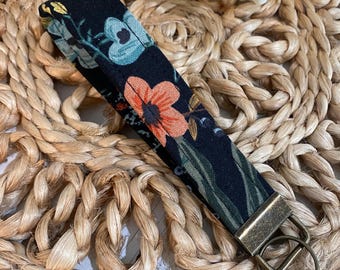 Wristlet - Fabric Key Fob, Rifle Paper Co fabric options, Custom Handmade