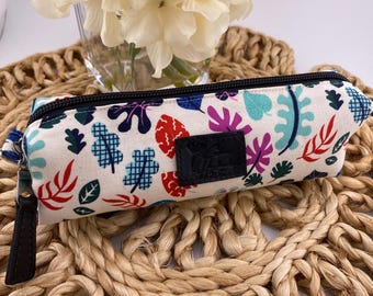 Pencil Case - Handstitched Leather Label & Zipper Pull