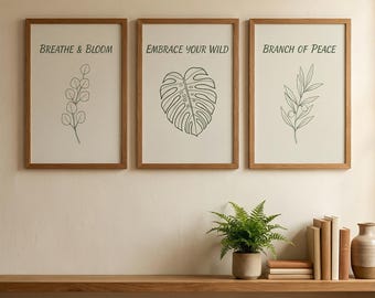 Minimalist 3-Piece Wall Art – Digital Download, Modern Printable PNG Set