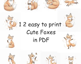 12 Fox Clipart Images | Fox Bundle (PDF Download)