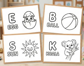 130 Alphabetical Coloring Pages For Kids Printable Digital Instant Download PDF