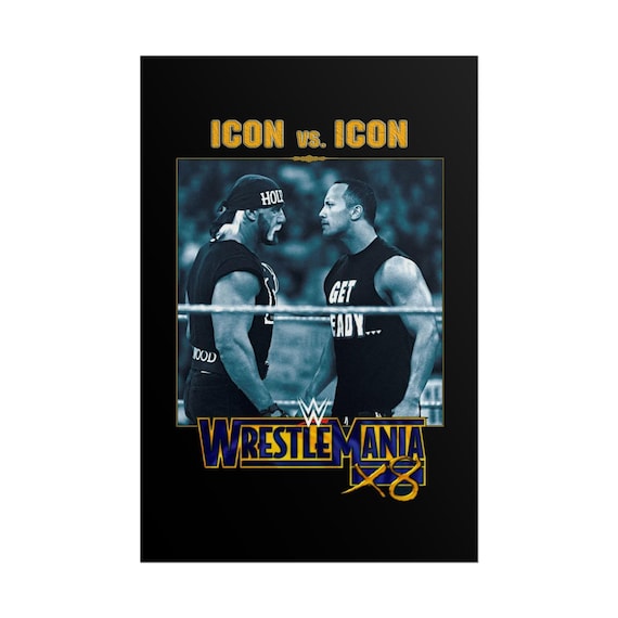Wrestlemania X8 Poster | the Rock Vs Hulk Hogan | Retro WWF 2002