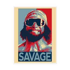 Macho Man Randy Savage Poster | Retro WWF Wrestling Print | Vintage 80s 90s Wrestling Wall Art | Classic Wrestling Legends Decor