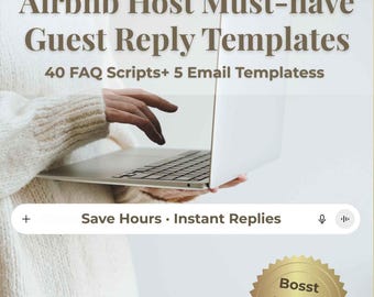 Airbnb-Gastgeber Must-Have-Gastantwort-Vorlagenpaket | 45 Essential Message + E-Mail-Skripte + Bewertungsanfrage