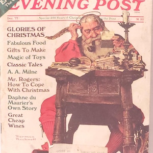Vintage Saturday Evening Post Magazine December 1977 Norman Rockwell Cover
