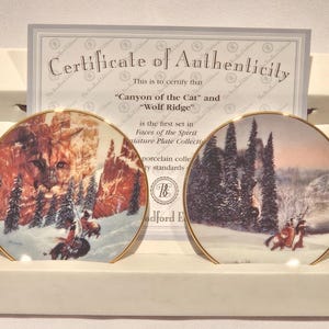 Lot Of 2 Bradford Exchange &quot;Faces Of The Spirits&quot; First And Second Issue Mini Plate 1995 With Certificate Of Authenticity
