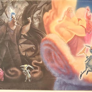 Vintage Disney Store Hercules 1997 Exclusive Commemorative 11&quot; x 14&quot; Lithograph