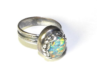 Sterling Silver Nugget Ring with Your Choice of Stones R162