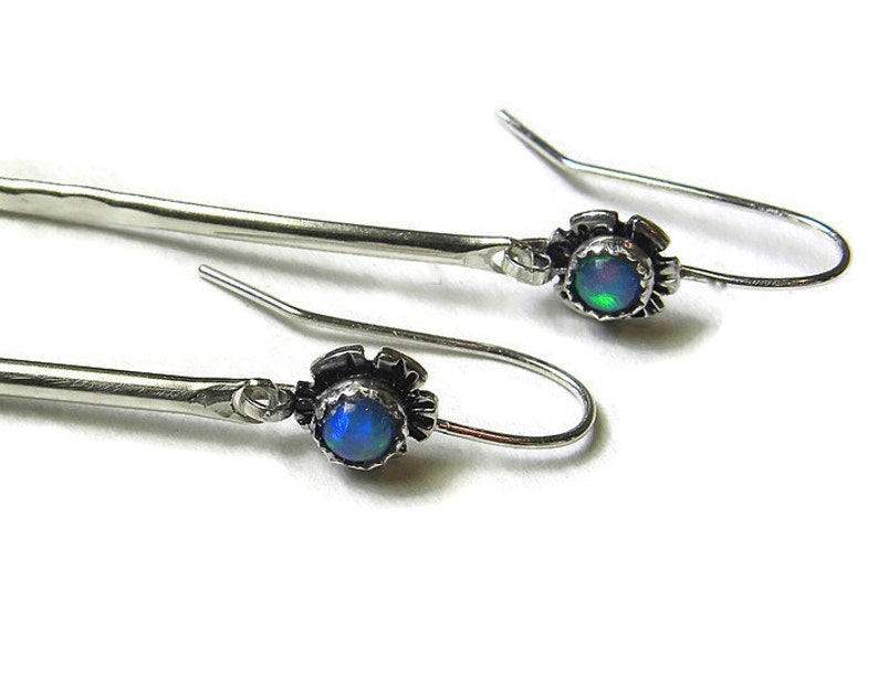 Natural Welo Opal Raindrop Earring, Spring Showers, Sterling Silver, Cabin Fever E135 image 2