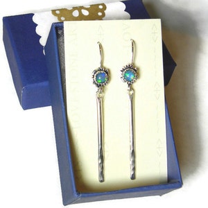 Natural Welo Opal Raindrop Earring, Spring Showers, Sterling Silver, Cabin Fever E135 image 3