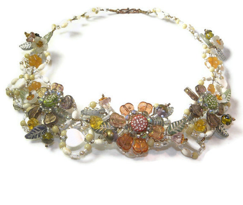 Splendid Harvest Statement Necklace of Wired Jewels WJ113 image 1