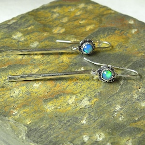 Natural Welo Opal Raindrop Earring, Spring Showers, Sterling Silver, Cabin Fever E135 image 1