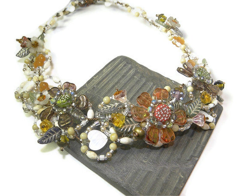 Splendid Harvest Statement Necklace of Wired Jewels WJ113 image 2