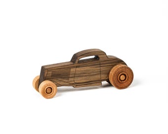 Classic Hot Rod Small | Solid Mahogany Wood | Etched Details | 6" Long | Made in the USA