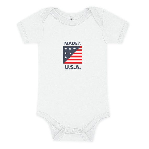 100% Airlume Combed, Ring-Spun Cotton Onesie - Made in the USA (Size 6-12 mo)