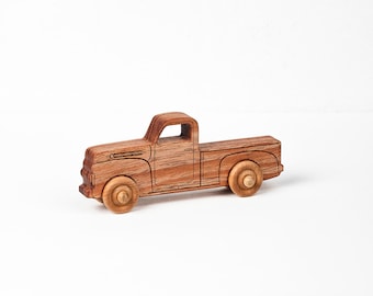 Cowboy Pickup Truck Natural Wood Length 5.5" - Personalize It!