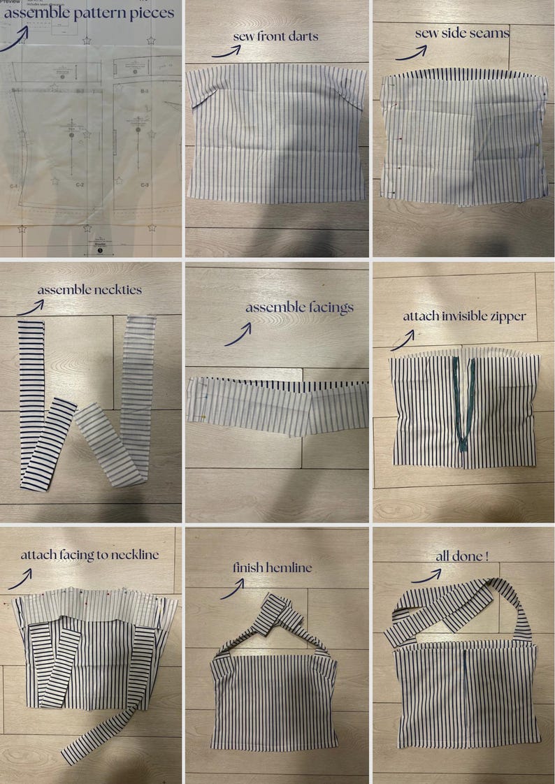 Halter Top and Micro Skort Sewing Pattern | Sizes XXS–XL | Two-Piece Set | image 8
