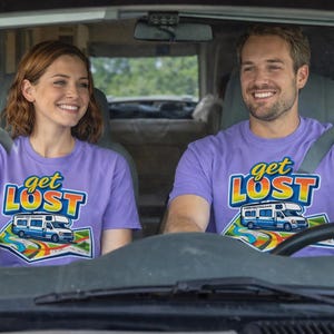 Get LOST RV Shirt, Travel Map Graphic Tee, Adventure Camper Design, Road Trip T-Shirt