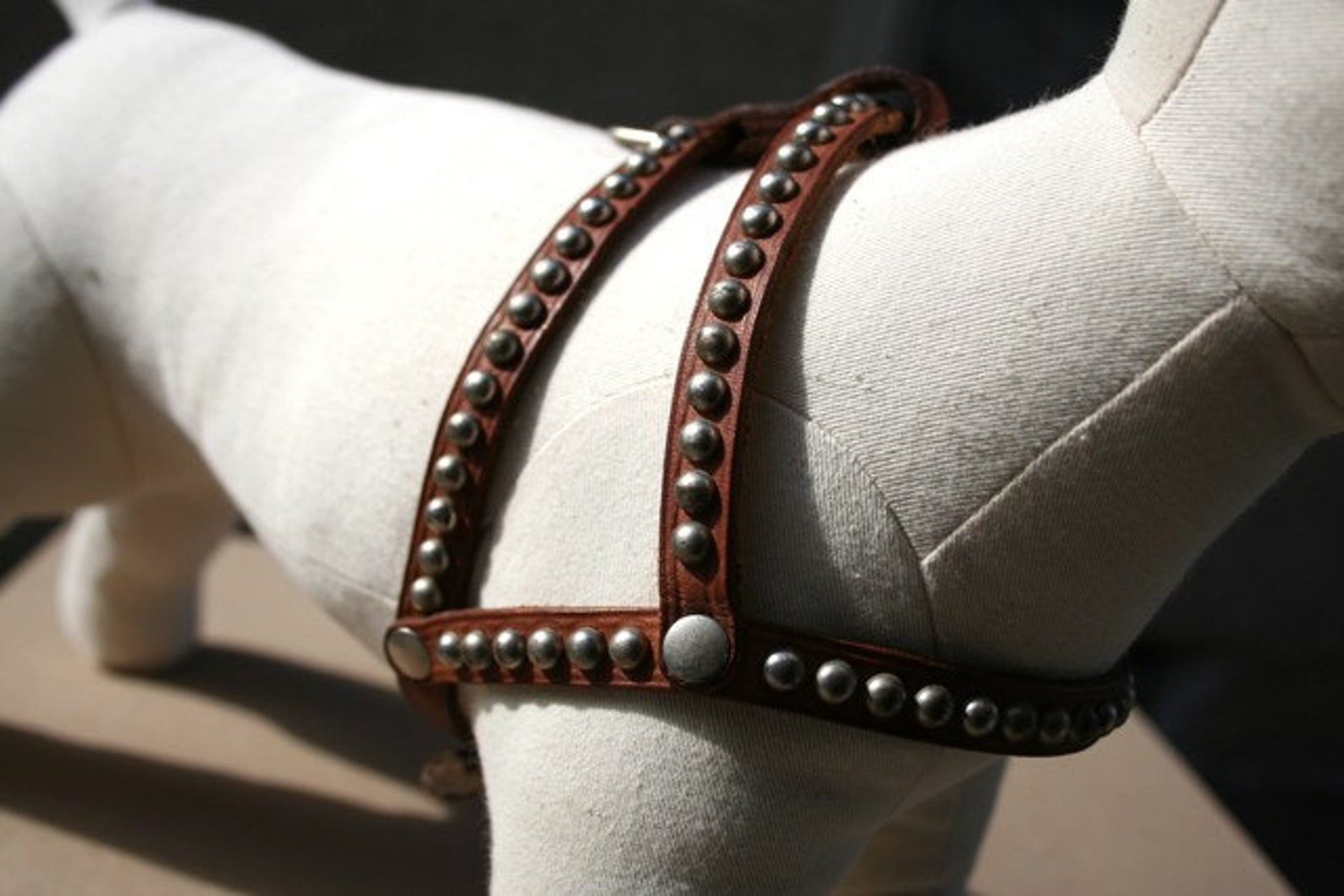 Vintage Leather Studded Small Dog Harness Etsy