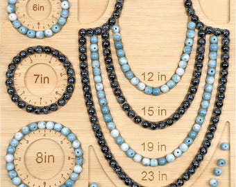 Tablero de bambú para la fabricación de joyas, bandeja para abalorios para collares, pulseras y tobilleras, tablero de diseño de joyería DIY, suministros para manualidades.