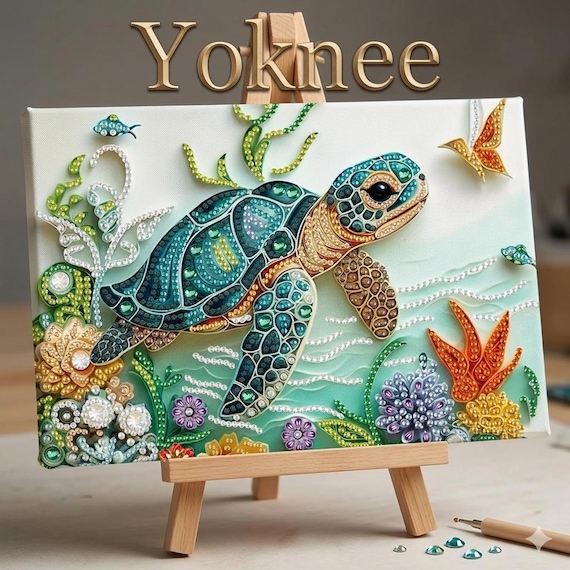 Sea Turtle Diamond Art Kit for Adults, 5D Special Shape Diamond Painting, Beginner DIY Crystal Rhinestone Craft, Ocean Animal Wall
