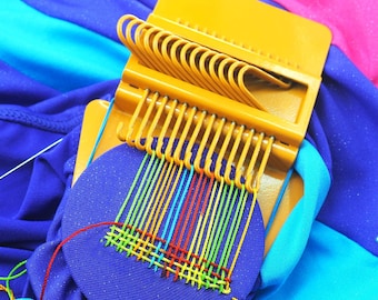 Speedweve Style Darning Loom – 14 Hook Small Weaving Loom for Visible Mending, DIY Fabric Repair, Jeans Fixing & Artful Pattern Weaving