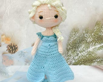 Crochet Princess Elsa Doll: Handmade Amigurumi Frozen Queen