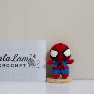 Handmade Crochet Spiderman Doll – Amigurumi Superhero Toy, Geek Gift, Comic Character Plush