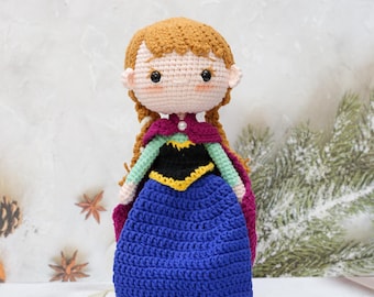 Crochet Anna Princess Doll: Handmade Amigurumi Frozen Fan Gift