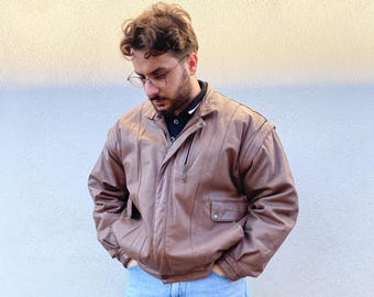 Vintage Lederjacke,Lederjacke,Braune Lederjacke,Leder,Herrenjacke, Lederware,leather jacket,Vintage Jacke,Retro Jacke,Biker Jacke,Jacke