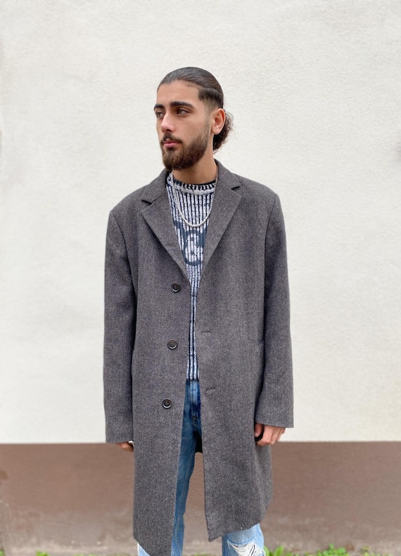 Vintage coat, Divano, Divano coat, Men's coat, Grey retro coat, Grey coat, Classic coat, Long coat