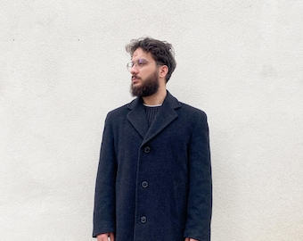 Vintage coat, Bugatti, Bugatti coat, men's coat, black Bugatti coat, black coat, vintage Bugatti, long coat