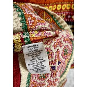 NWT Y2K Free People Mini Dress Sz 4 Small RARE Boho Chic Western Babydoll Aztec image 10