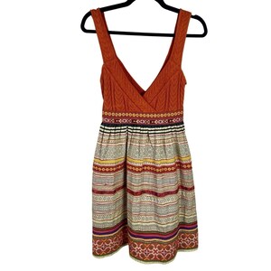 NWT Y2K Free People Mini Dress Sz 4 Small RARE Boho Chic Western Babydoll Aztec image 6