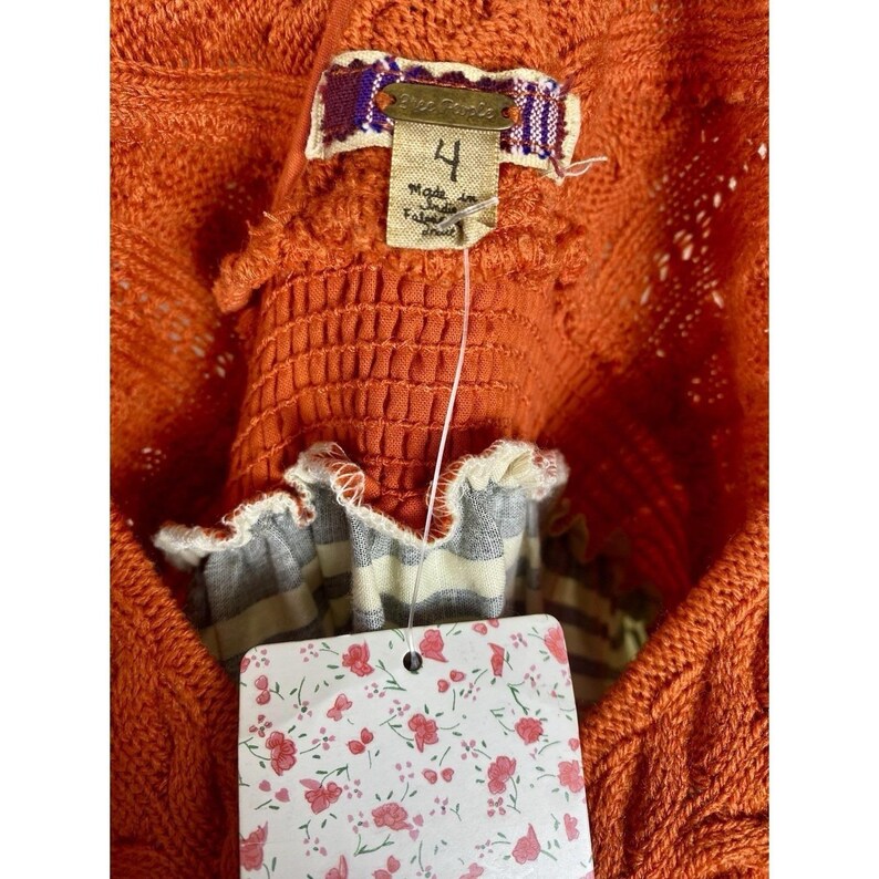NWT Y2K Free People Mini Dress Sz 4 Small RARE Boho Chic Western Babydoll Aztec image 5