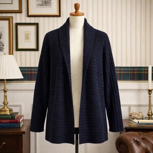 Free People Sz Medium Cardigan Sweater Vtg Wool Chunky Black Open Preppy Causal afbeelding 5