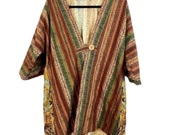 Regalia Medium Handmade Kimono Jacket Boho Art To Wear Lagenlook Africa Tribal