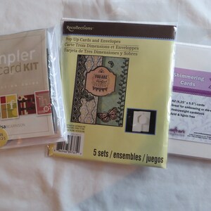 Recuerdos, Tarjetas Pop Up, Sobres, Kit de tarjetas Sampler, tarjetas brillantes, perla marfil