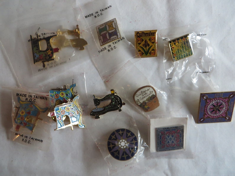 Lots of Vintage Pins Quilters, Olympic Pins and Others, vintage, pins, quilters, quilt image 1