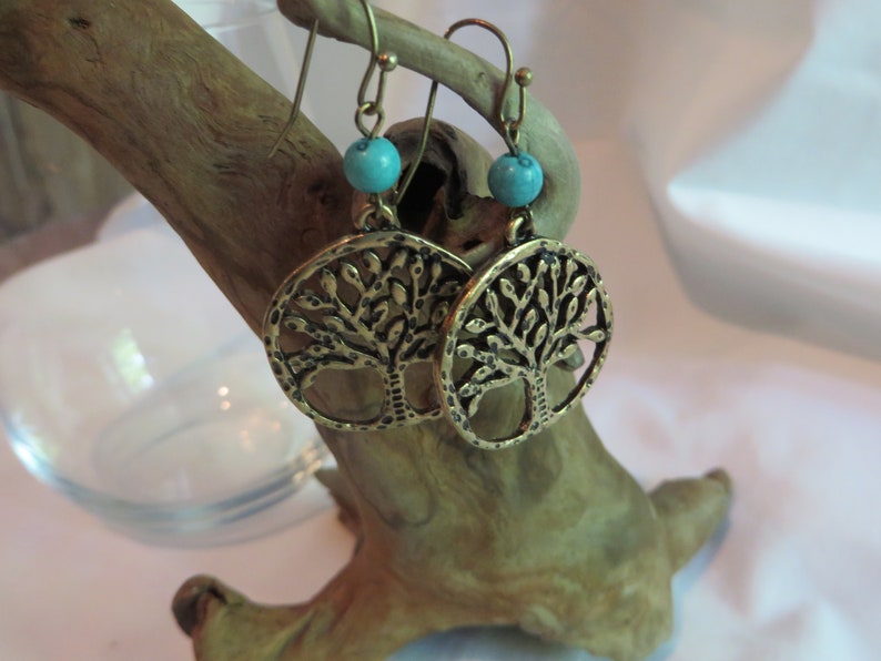 life dangle Antique Gold Tree of Life Earrings earrings tree of life